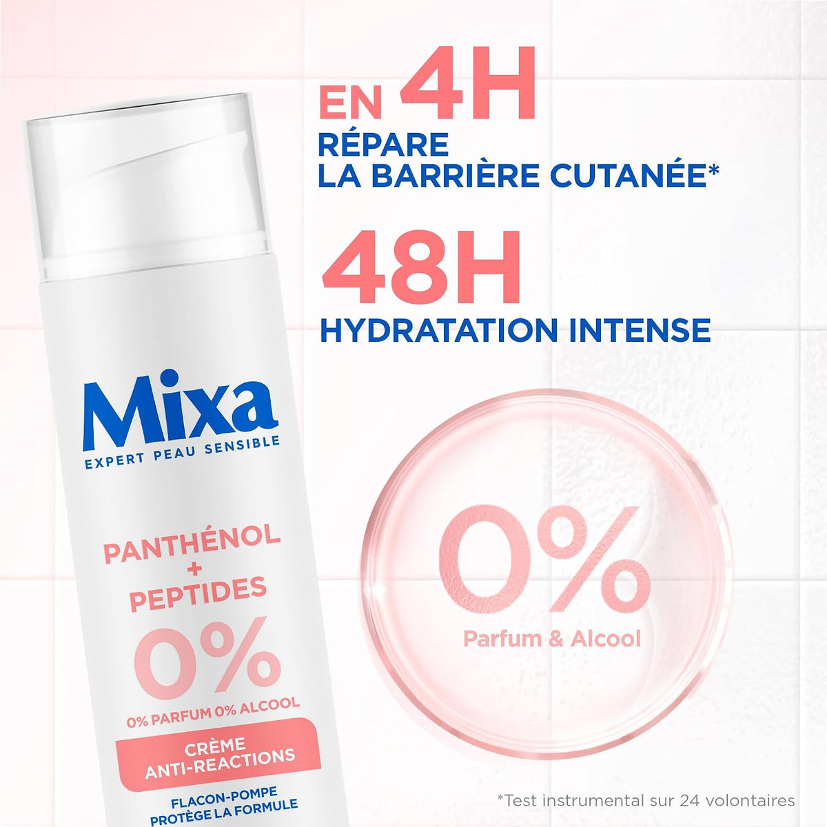 MIXA Crème Anti-Réactions Peaux Réactives Panthénol Peptides 50ml