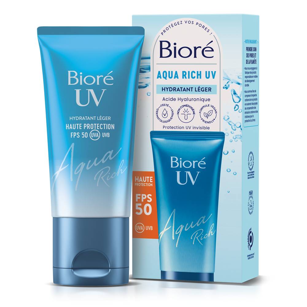 Bioré Aqua Rich UV Hydratant Léger SPF 50+ – Protection Solaire Visage