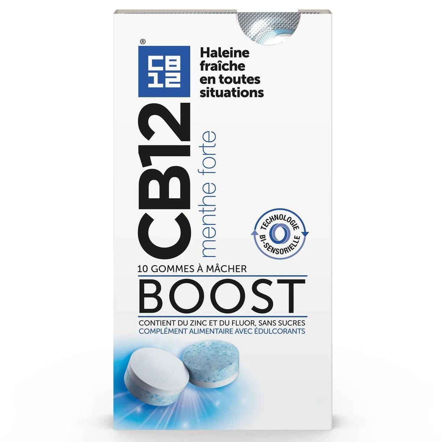 CB12 Boost Gomme à Mâcher Menthe Forte Sans Sucres x10