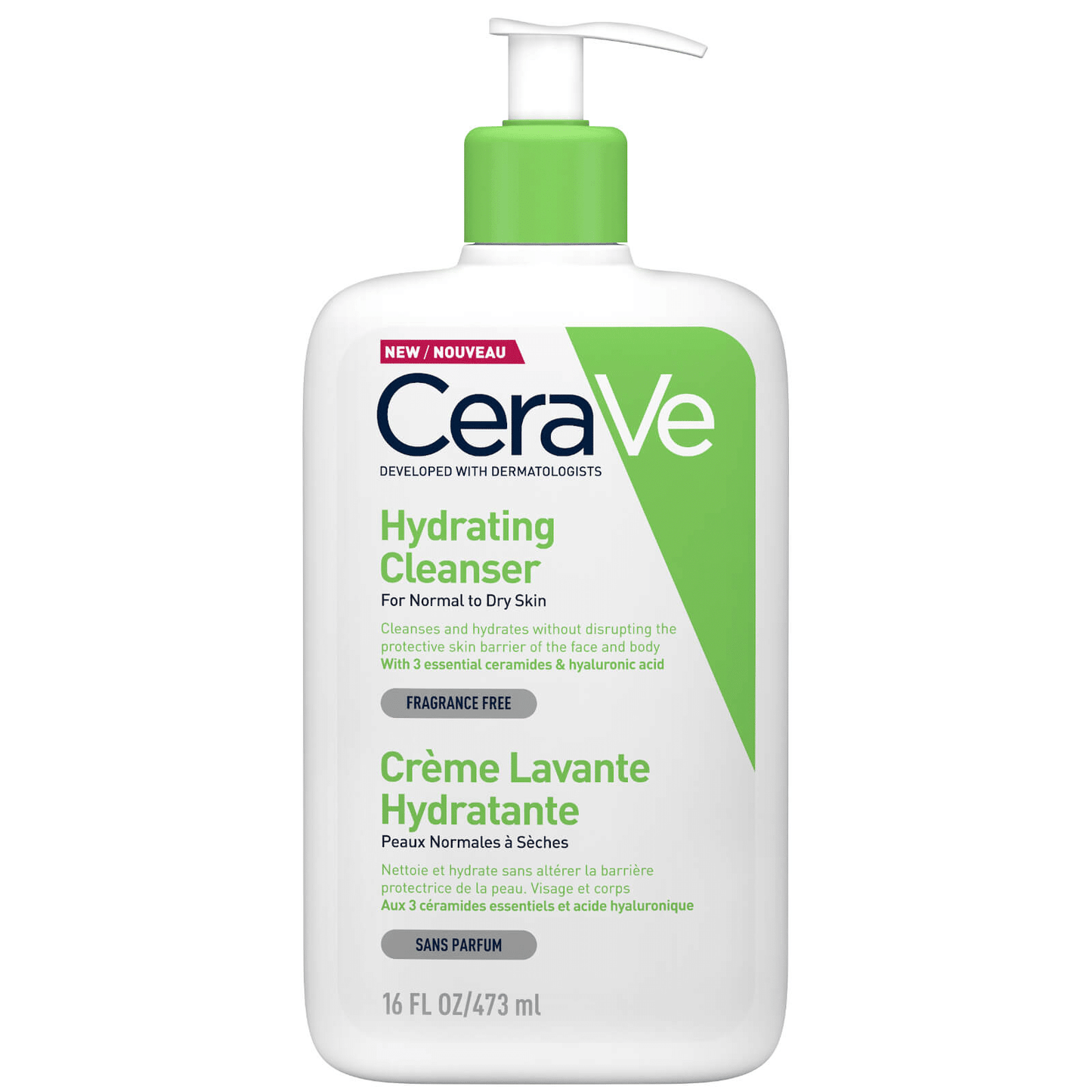CeraVe Crème Lavante Hydratante Visage & Corps 473ml – Grand Format | BintaBeauty