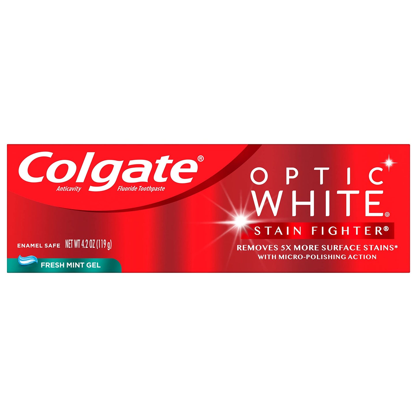 Colgate Optic White Stain Fighter Dentifrice Blanchissant Menthe - 119G