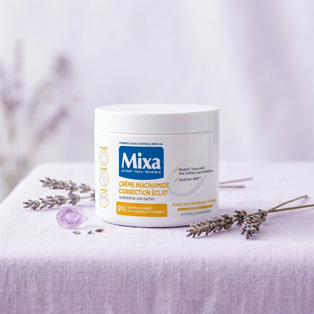 Mixa - Crème Niacinamide Correction Éclat - Visage, Corps et Mains - 400ml | BintaBeauty