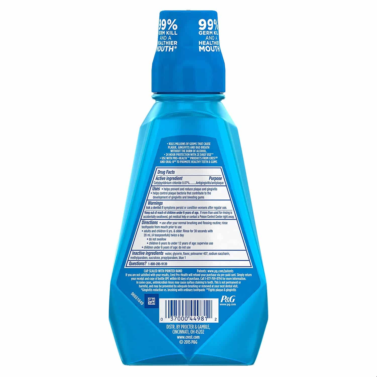 Crest Pro-Health Intense Mouthwash Clean Mint - Bain de bouche