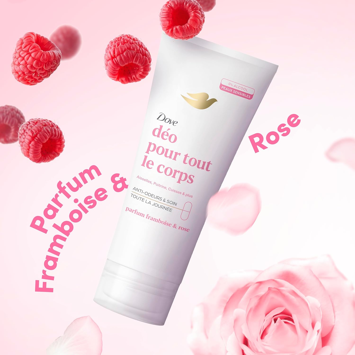 Dove Déodorant Crème Framboise & Rose Pour tout le Corps