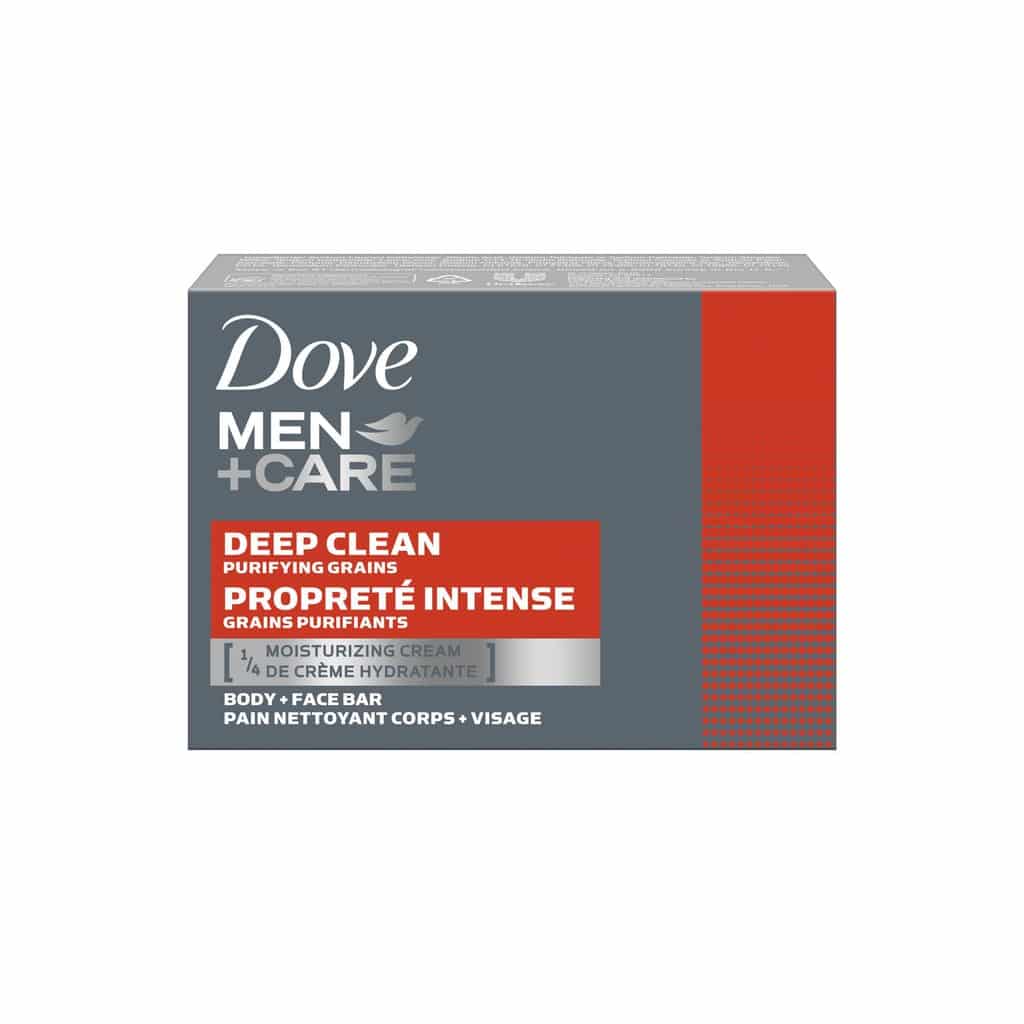 Dove Men+Care Deep Clean Savon 3en1 Corps, Visage et Gommage