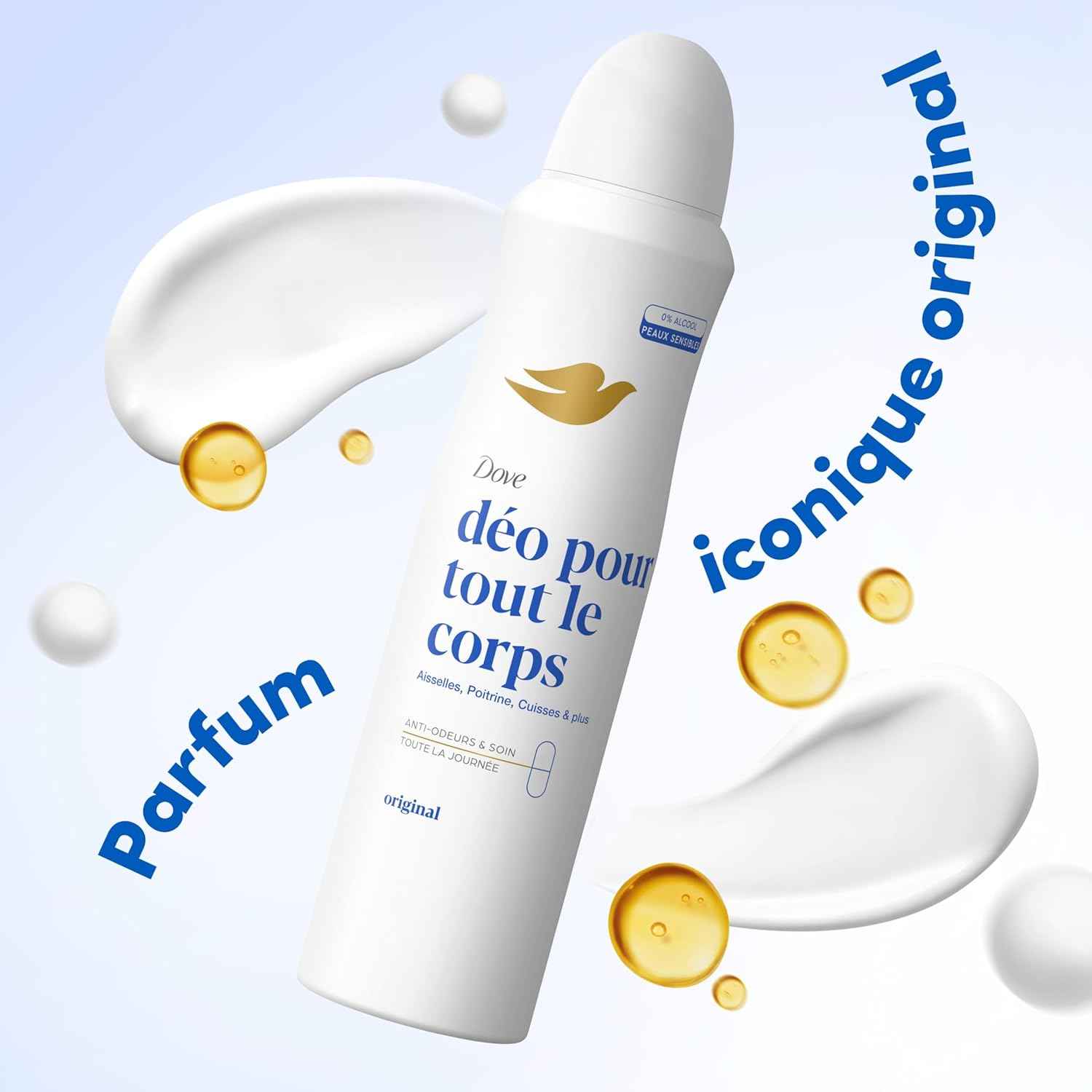 Dove Déodorant Corps Original Spray 72h 0% Alcool 150ml