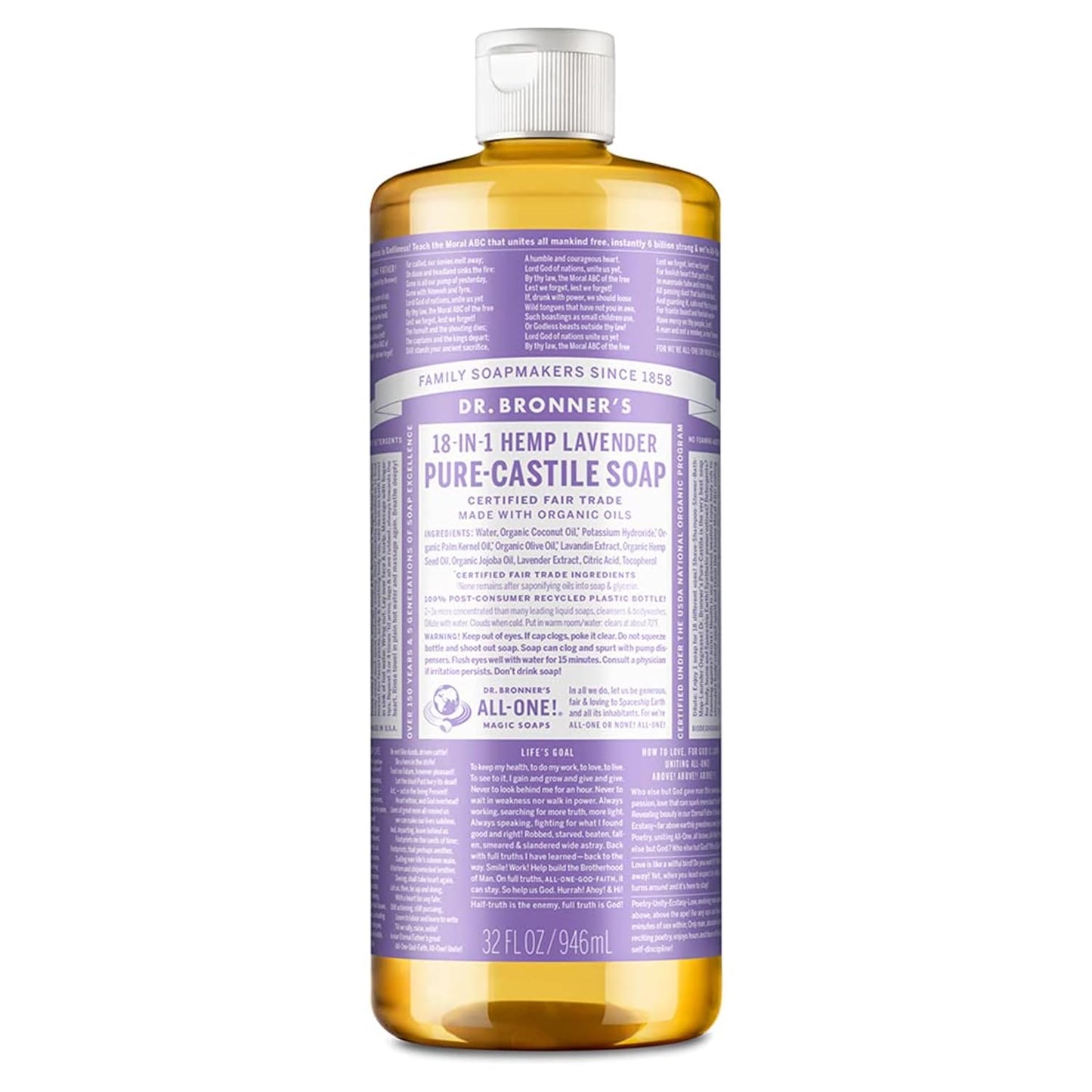 Dr. Bronner's Pure Castile Soap – Lavender 946ml