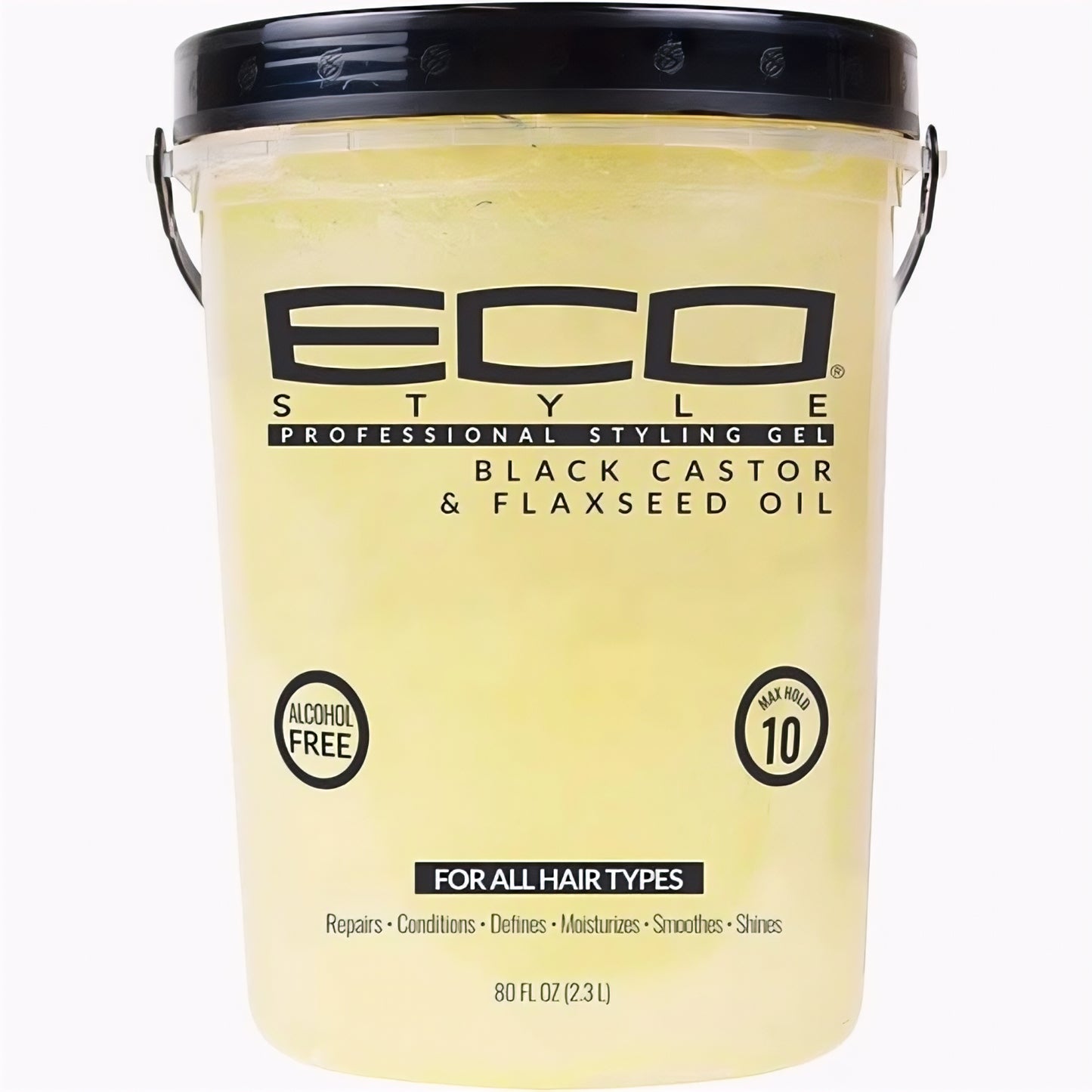 Eco Style Black Castor & Flaxseed Oil Styling Gel – Format XXL 2.3 Litres