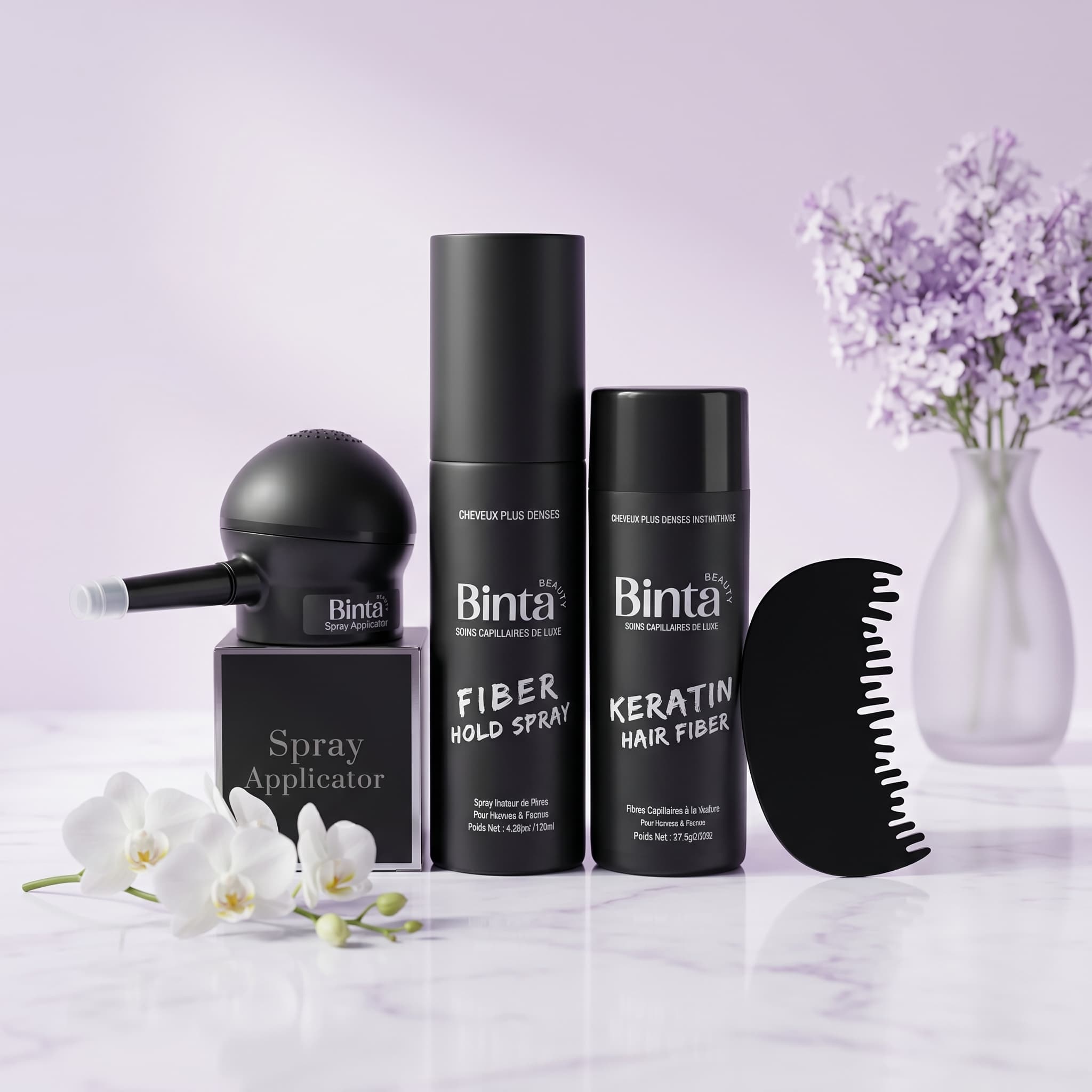 Fibres Capillaires Densifiantes –Résultat naturel et invisible - Kit 4 Pièces
