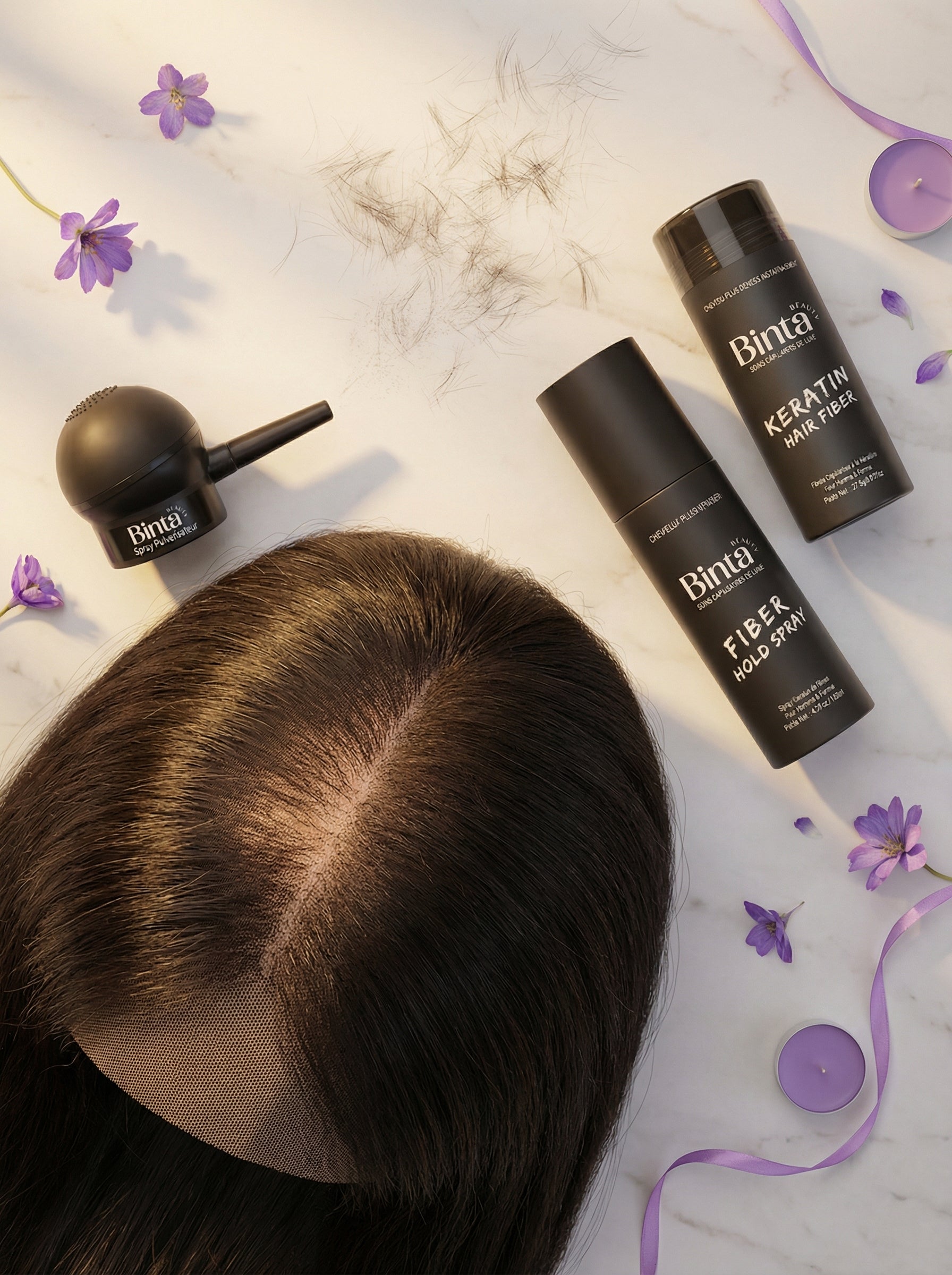 Fibres Capillaires Densifiantes – Résultat naturel et invisible - Kit 4 Pièces