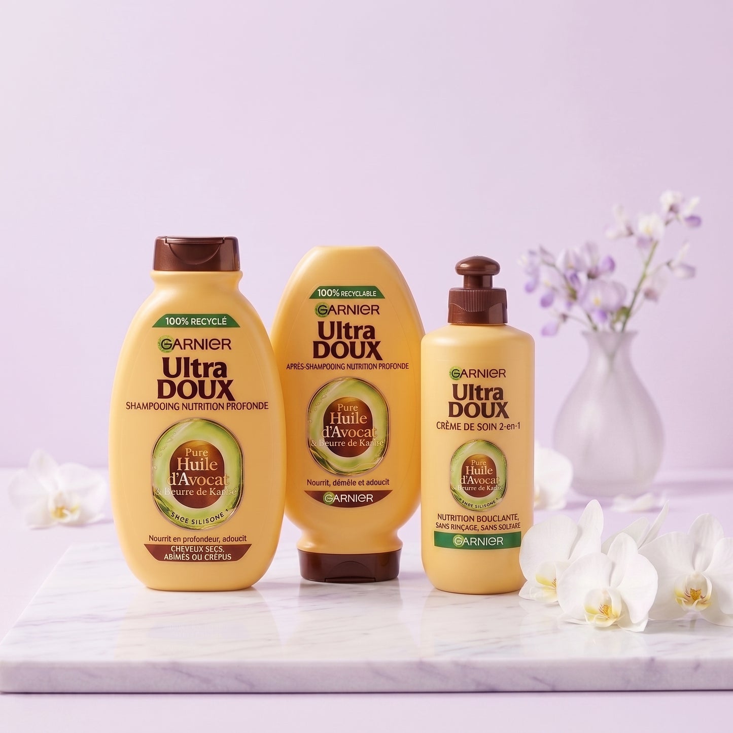 Garnier Ultra doux à l'Huile d'Avocat et Beurre de Karité TRIO