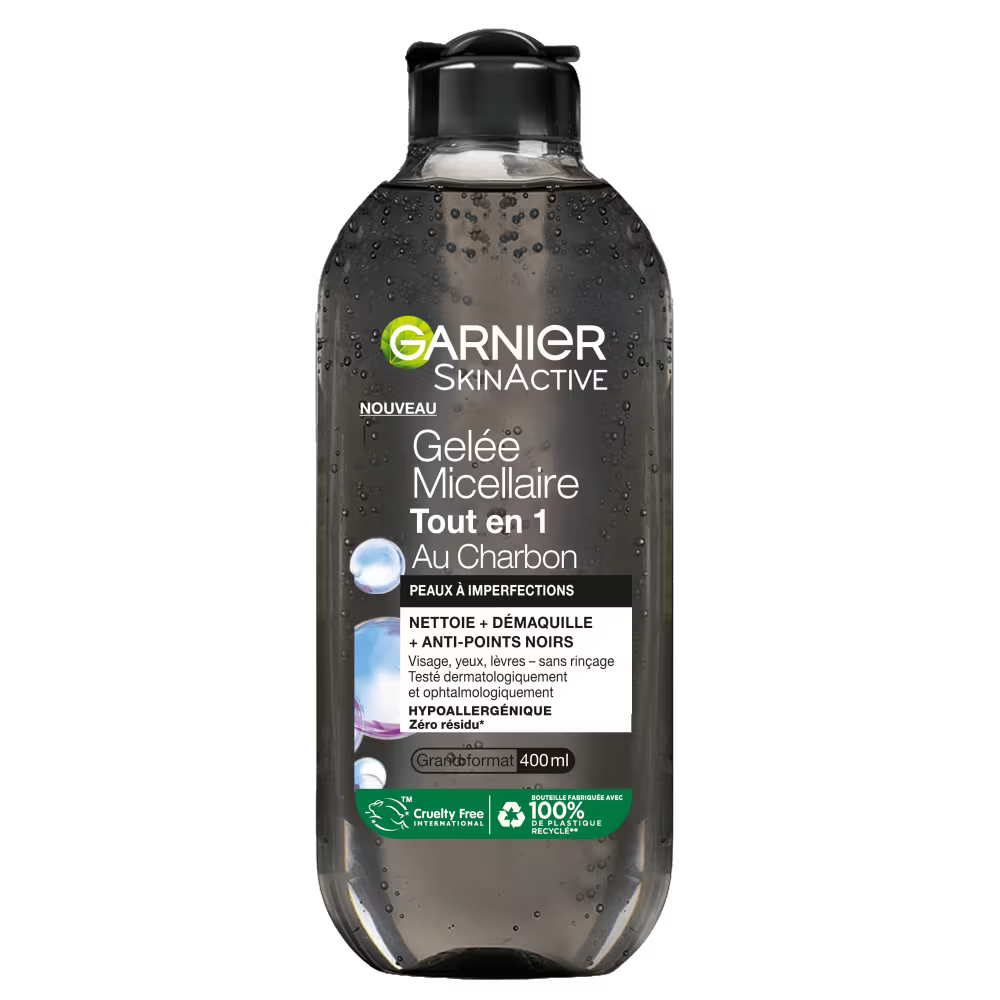 Gelée Micellaire Tout-en-1 au Charbon – Démaquillant, Nettoyant et Purifiant - Garnier | BintaBeauty