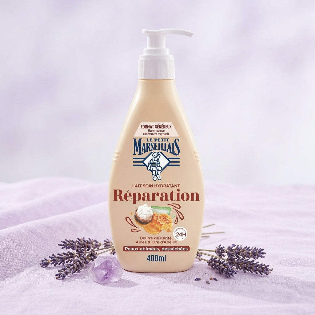 Le Petit Marseillais Lait Hydratant Réparation Karité, Aloe & Cire d'Abeille | BintaBeauty