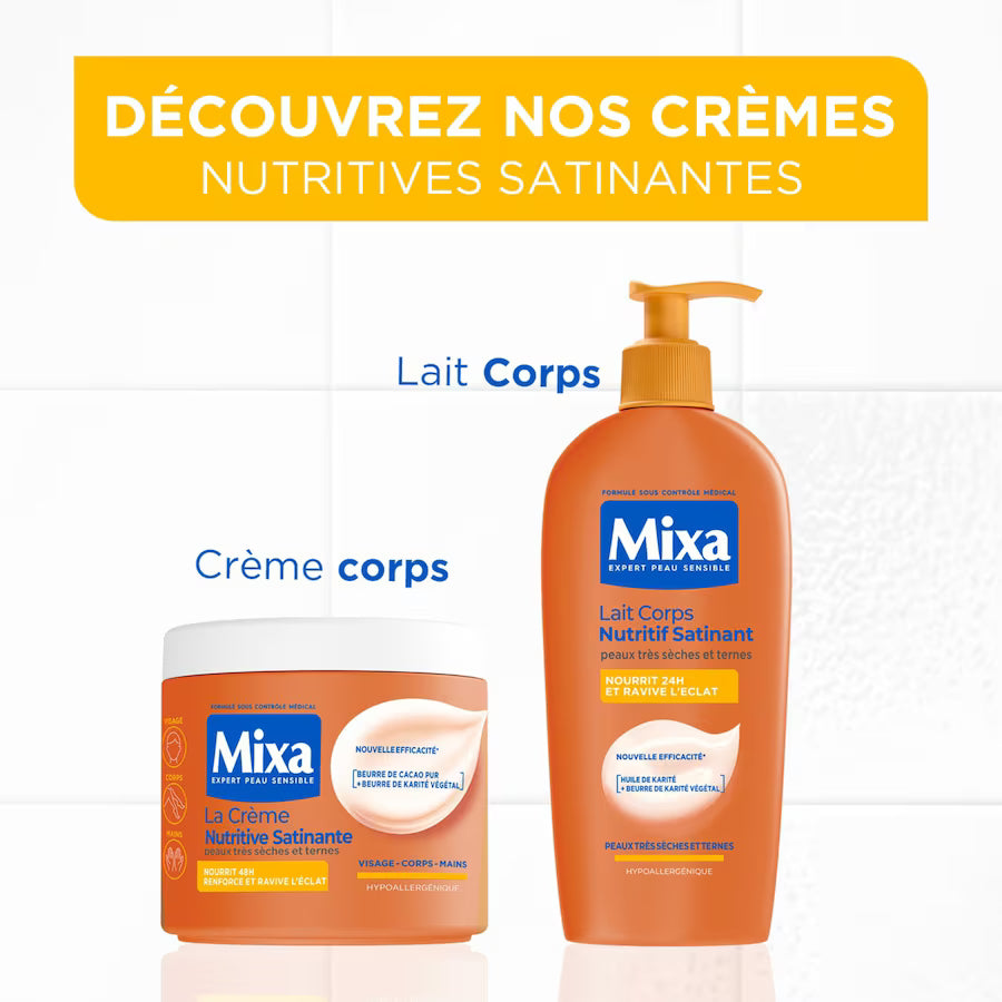 Mixa La Crème Pot Nutritive Satinante 400ml - BintaBeauty Senegal