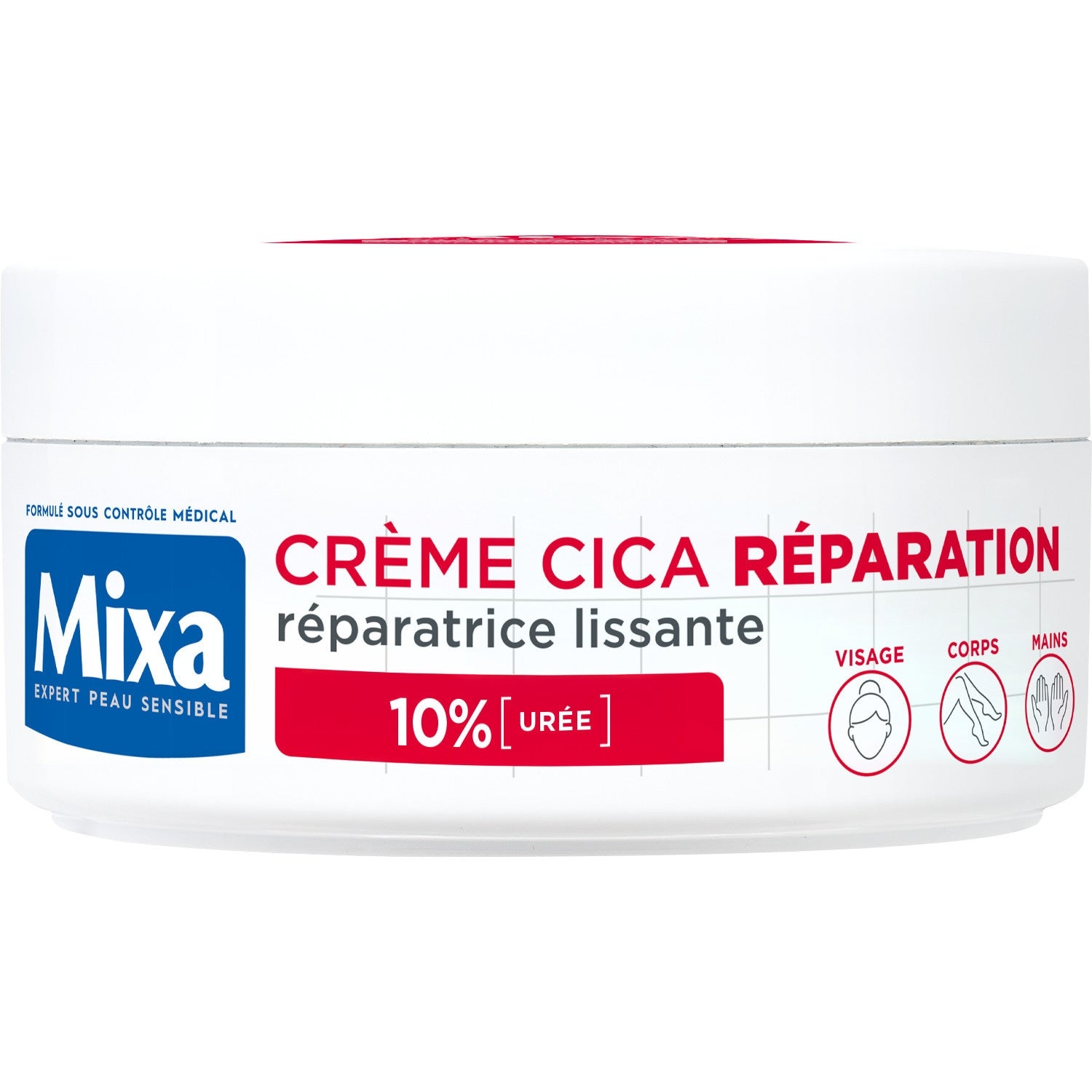 Mixa Urea Cica Repair+ Soin Régénérant Peaux Très Sèches et Rugueuses Visage du Corps et des Mains 150 ml