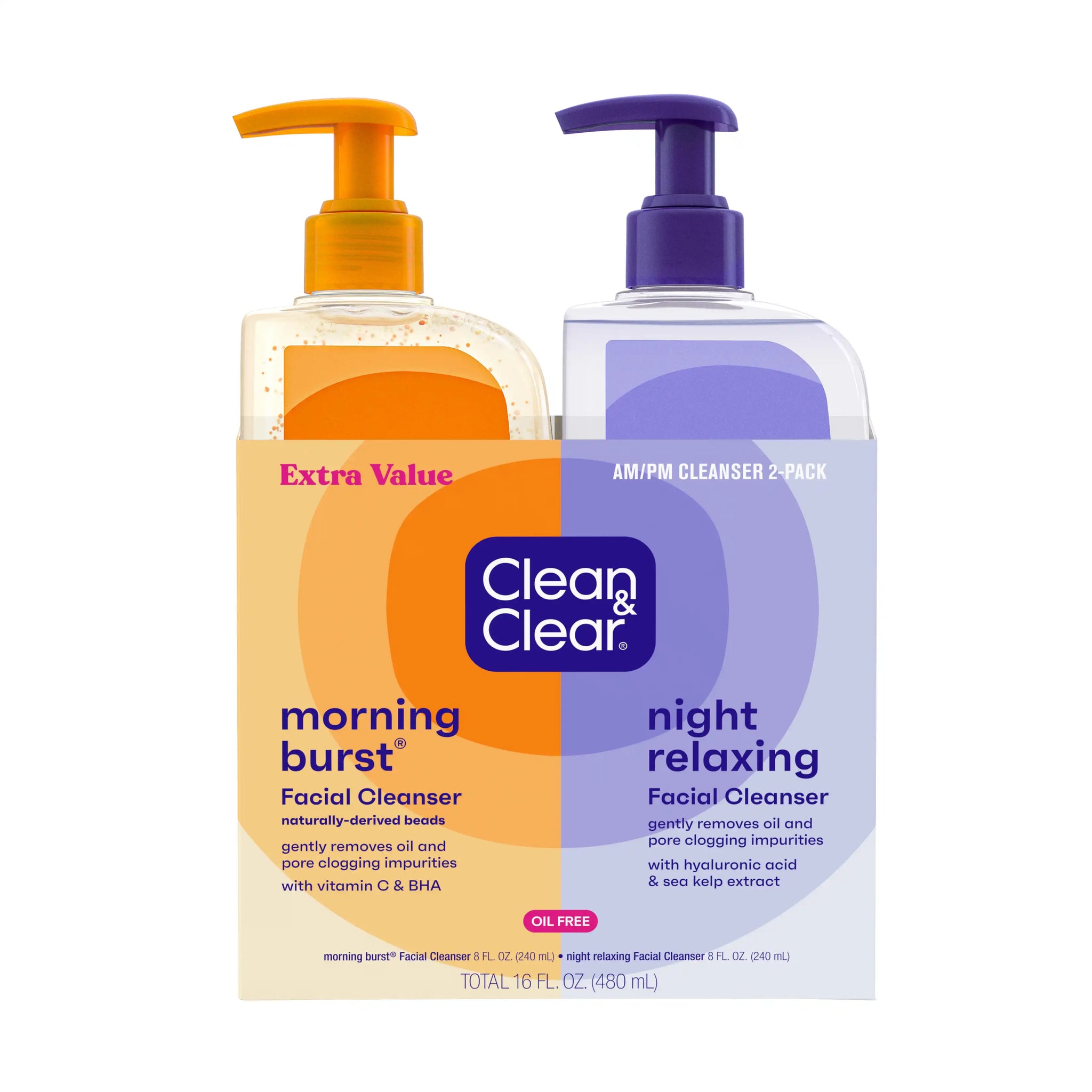 Clean & Clear Morning Burst Day & Night Cleanser Duo | BintaBeauty