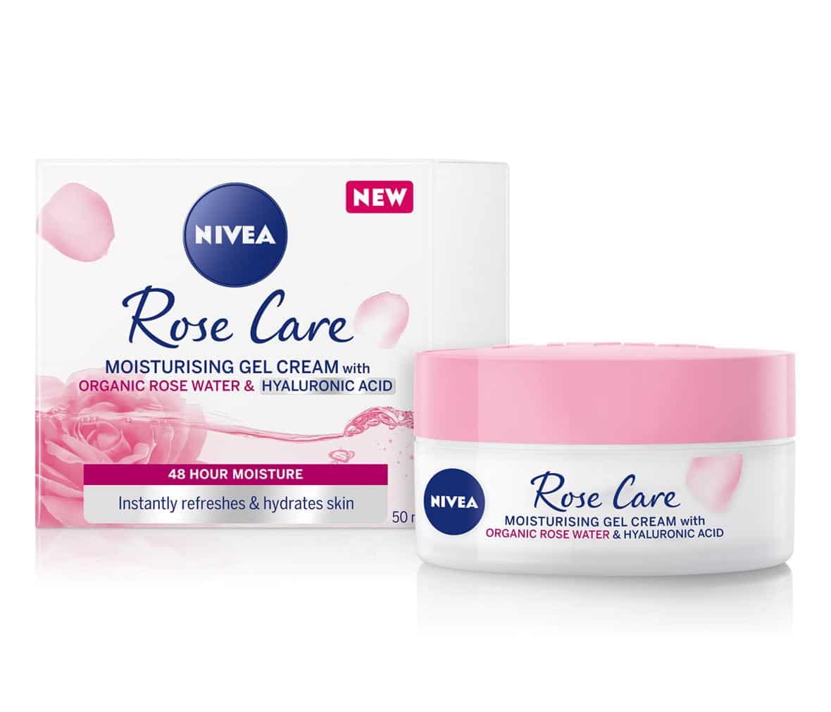 Nivea Rose Care Gel visage hydratant à l'eau de rose Bio et acide hyaluronique