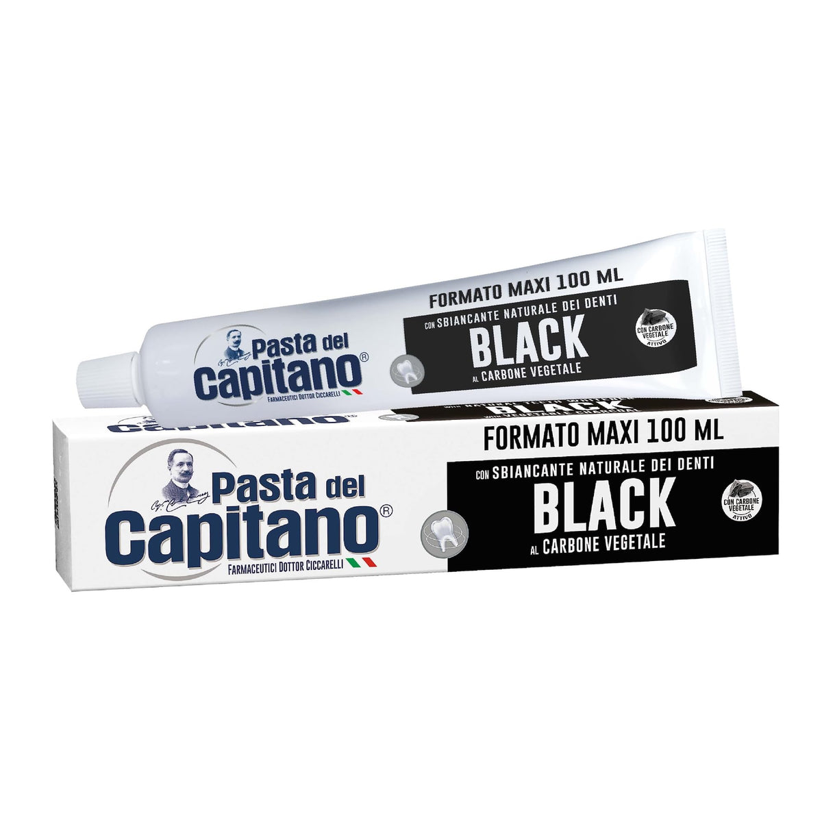 Pasta Del Capitano Dentifrice Blanchissant au Charbon Actif MAXI 100ml - BintaBeauty Senegal
