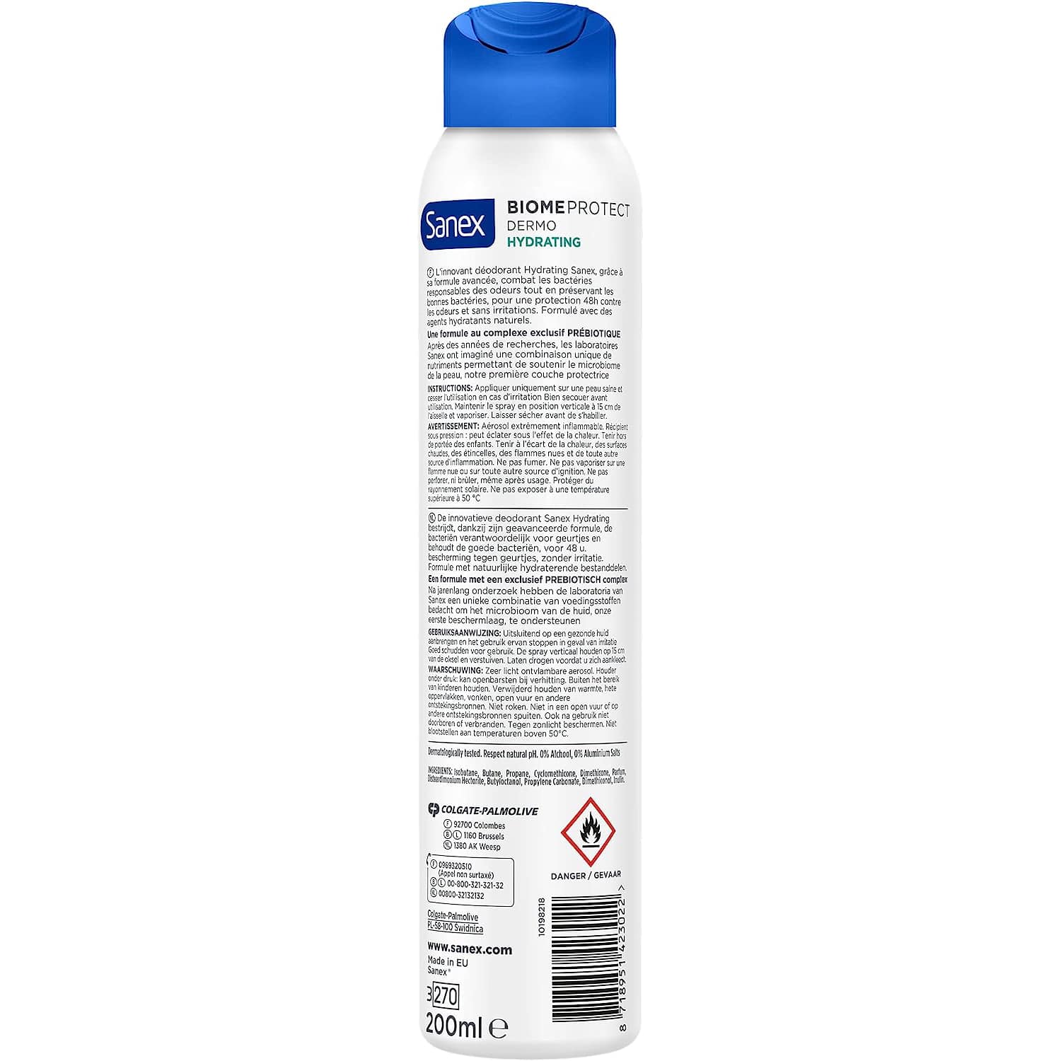 SANEX Déodorant Spray Biomeprotect Hydrating Efficacité 48H