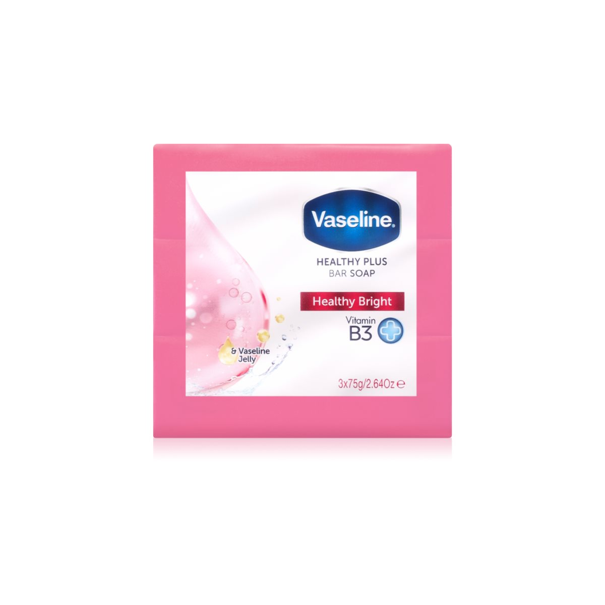 Vaseline Healthy Bright Bar Soap – Savon Solide Vitamine B3 Pack de 3 x 75 g