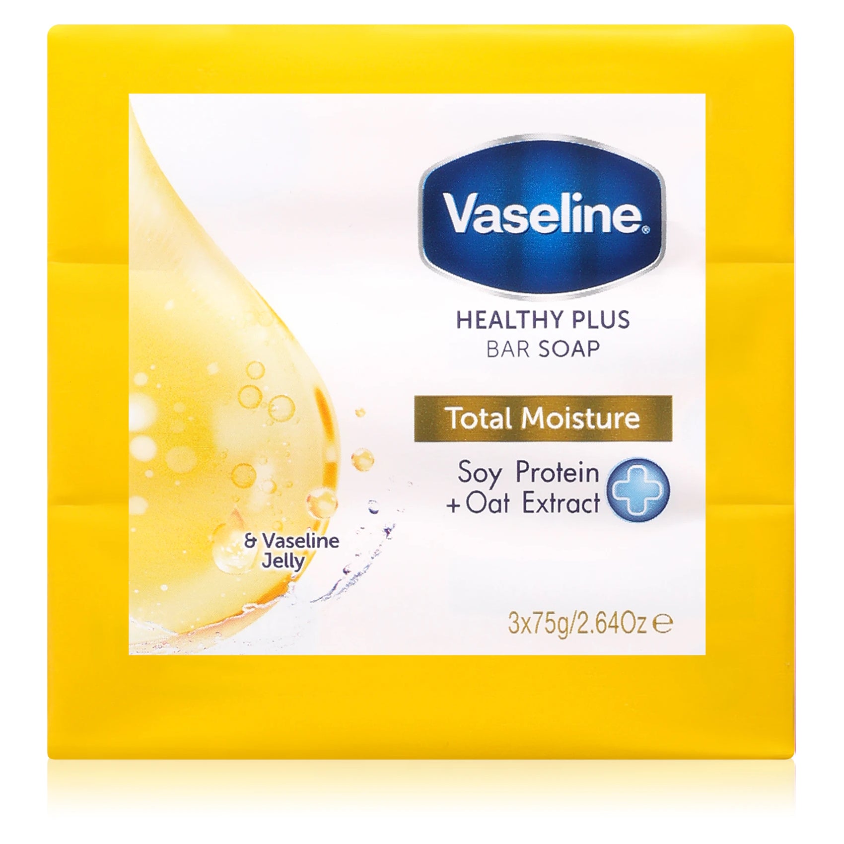 Vaseline Total Moisture Bar Soap – Pack de 3 x 75 g