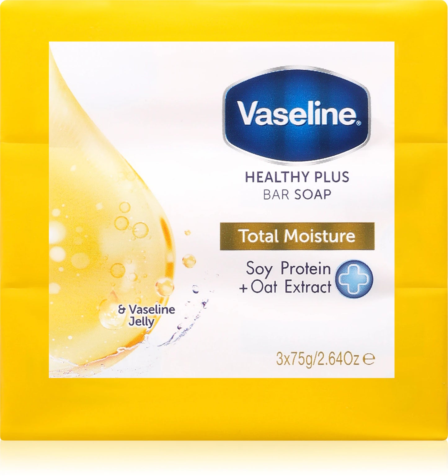 Vaseline Total Moisture Bar Soap – Pack de 3 x 75 g