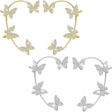 Boucles d'Oreilles Papillon & Fleur Zircon – Sans Perçage | BintaBeauty | BintaBeauty