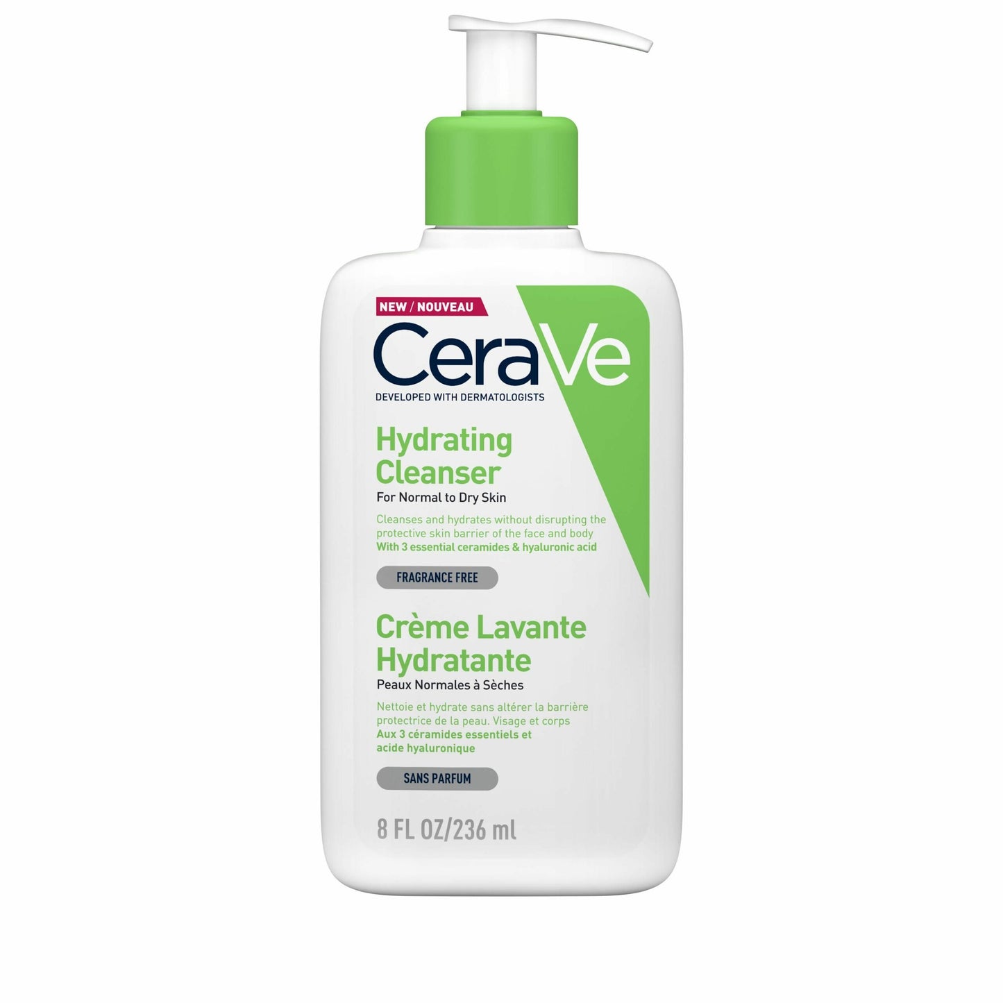 CeraVe Crème Lavante Hydratante Visage & Corps 236ml – Peaux Sensibles