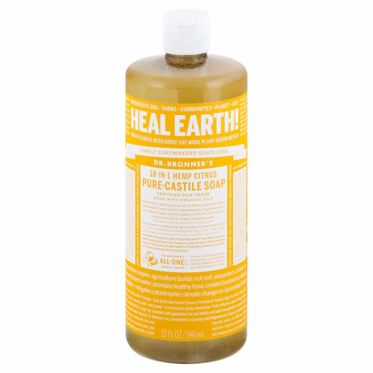 Dr. Bronner's Soap citrus- citron 18 en 1 - 946ml