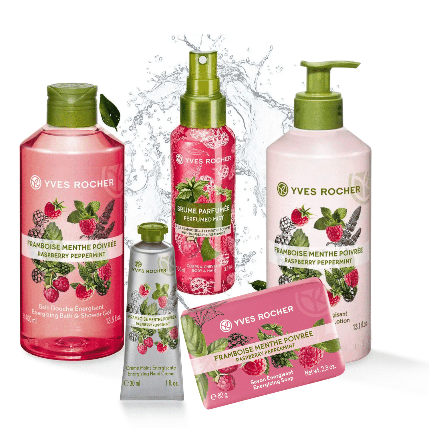 Yves Rocher Gamme Framboise &amp; Menthe Poivrée