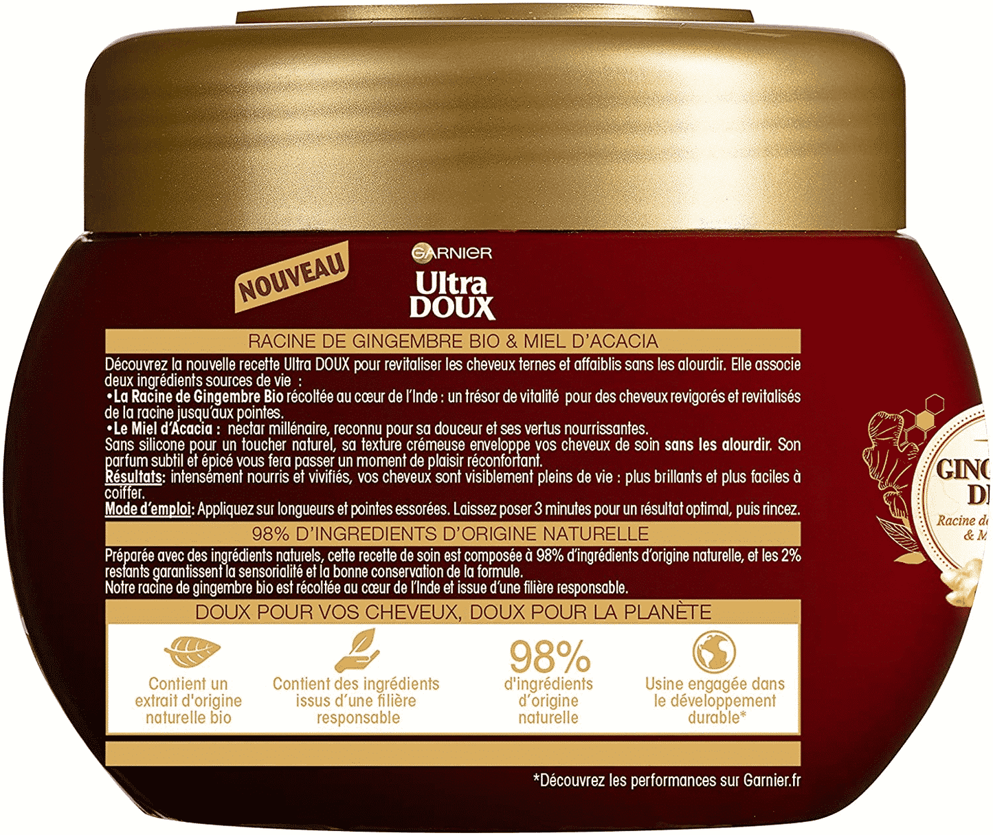Garnier Ultra doux Masque Gingembre de vie