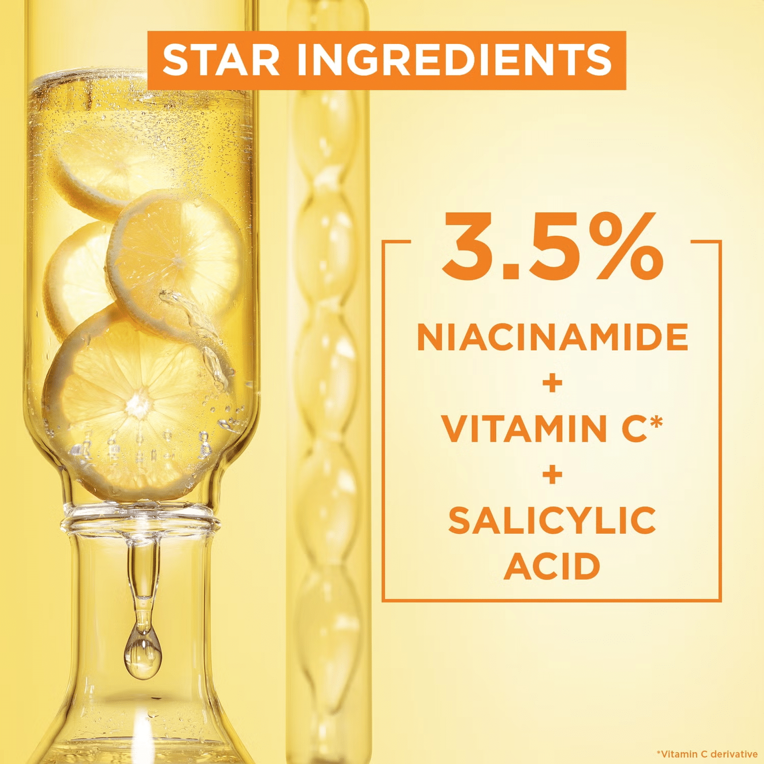 Garnier 3.5% Vitamine C, Niacinamide, Acide Salicylique - Sérum Anti Taches