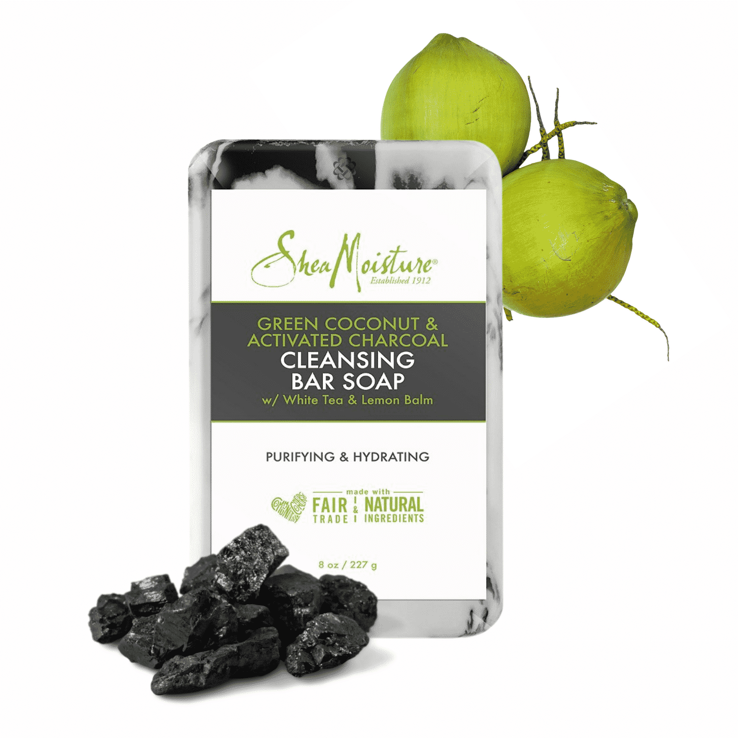 SheaMoisture Green Coconut & Activated Charcoal Cleansing - Savon
