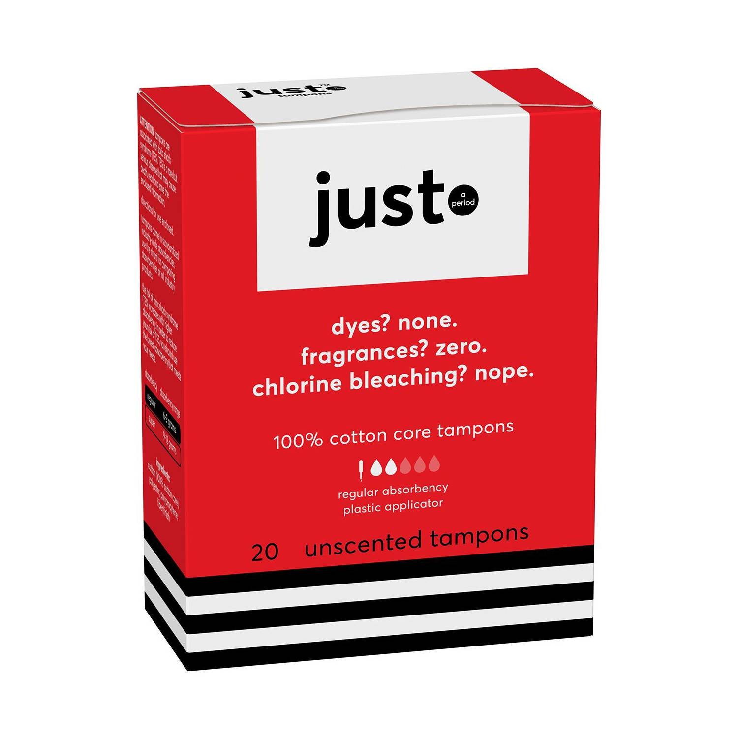 Just. Tampons en coton avec applicateurs, Regular x 20