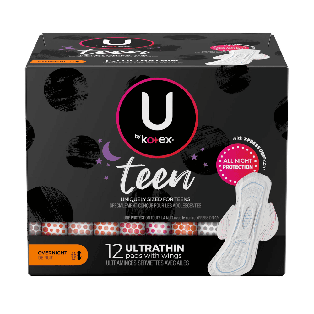 Kotex U by Kotex Serviettes Ultra Minces avec Ailes Nuit