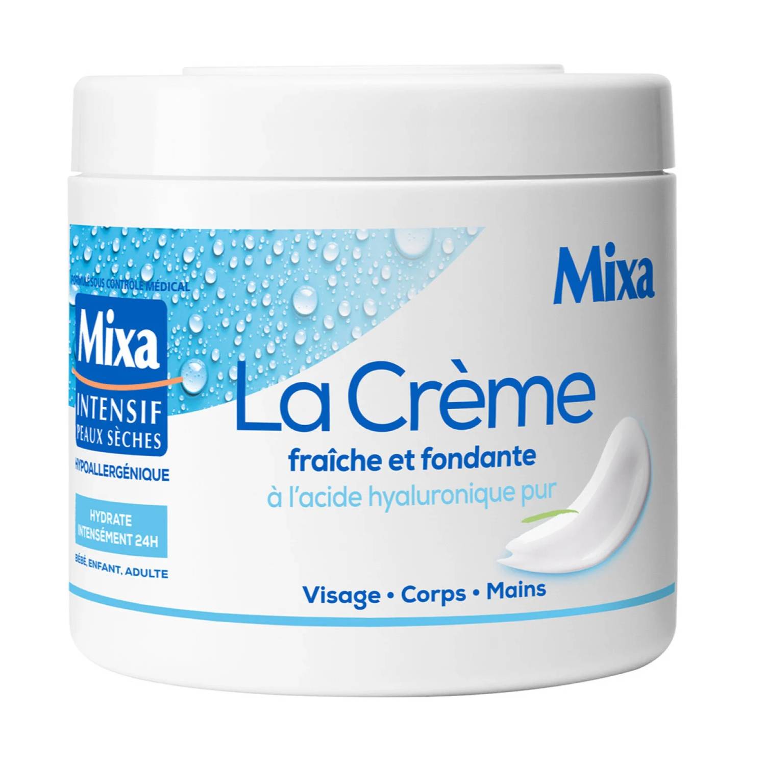 Mixa La Crème Fraîche Et Fondante À L'acide Hyaluronique Pur  - Visage, Corps, Mains