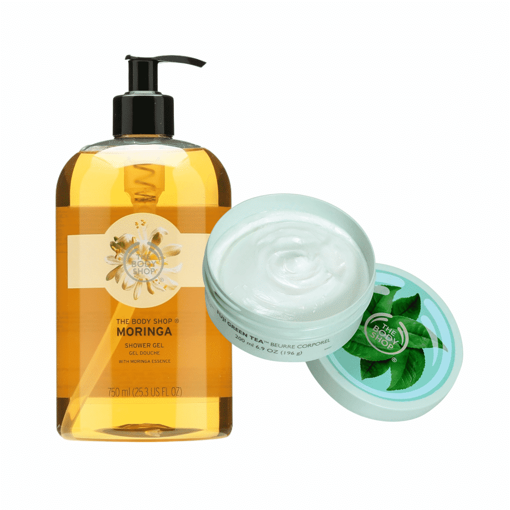 The Body Shop Gamme Gel Douche & Beurre Corporel - Moringa, Thé vert