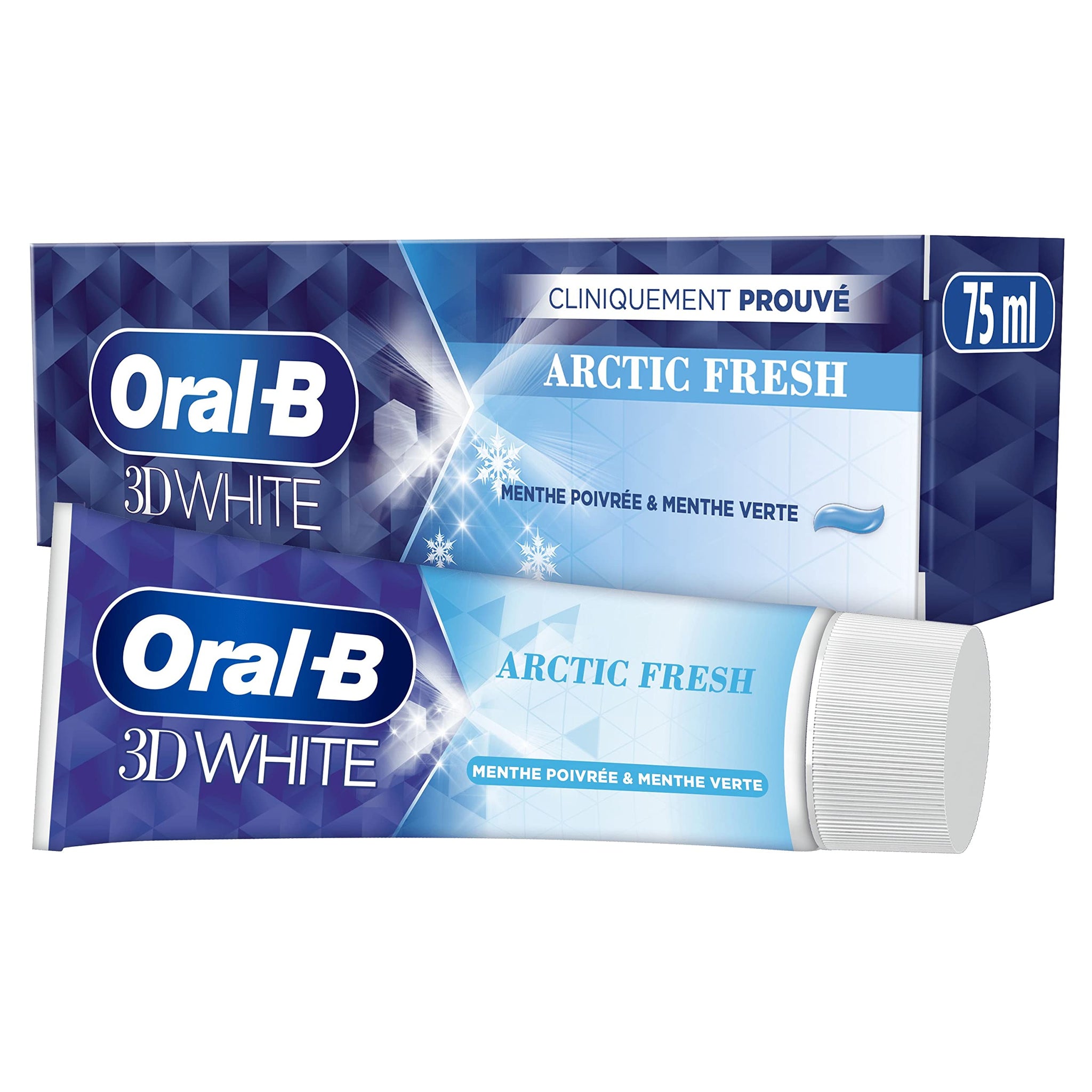 Oral-B 3D White Arctic Fresh Dentifrice Blanchissant 75ml - Fraîcheur Glaciale Longue Durée | BintaBeauty