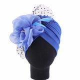 Bonnet Chapeau Organza perlé orné de plume