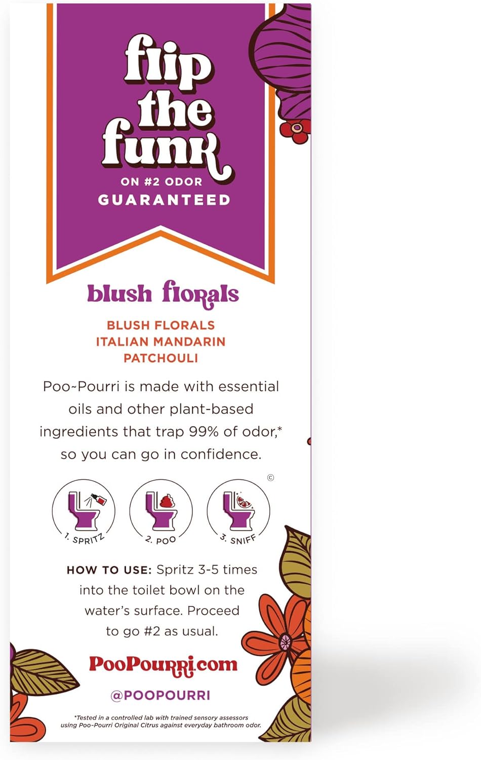 Poo-Pourri Before-You-Go Désodorisant Toilette, Blush Florals