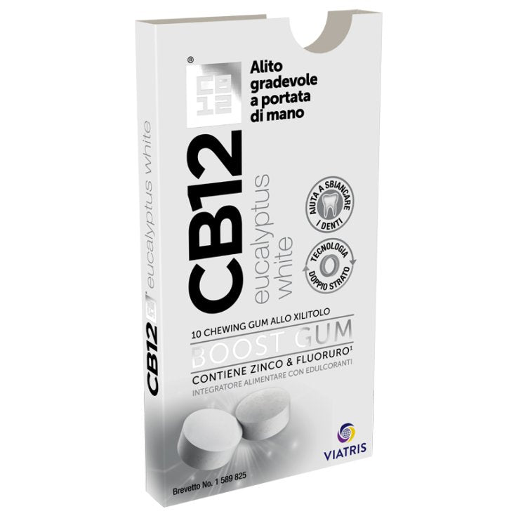 CB12 Boost Eucalyptus White – Chewing-gums Anti-Mauvaise Haleine (Boîte de 10)