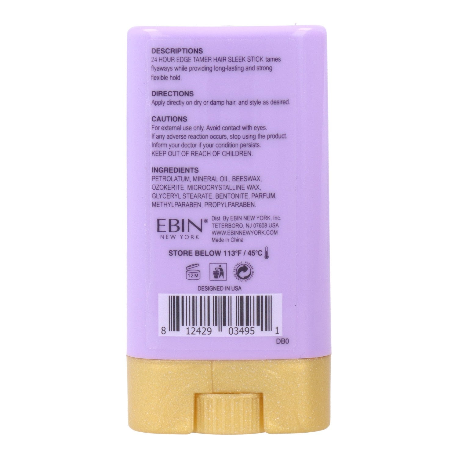 Ebin New York 24 Hour Edge Tamer Sleek Hair Wax Stick Strawberry 15g