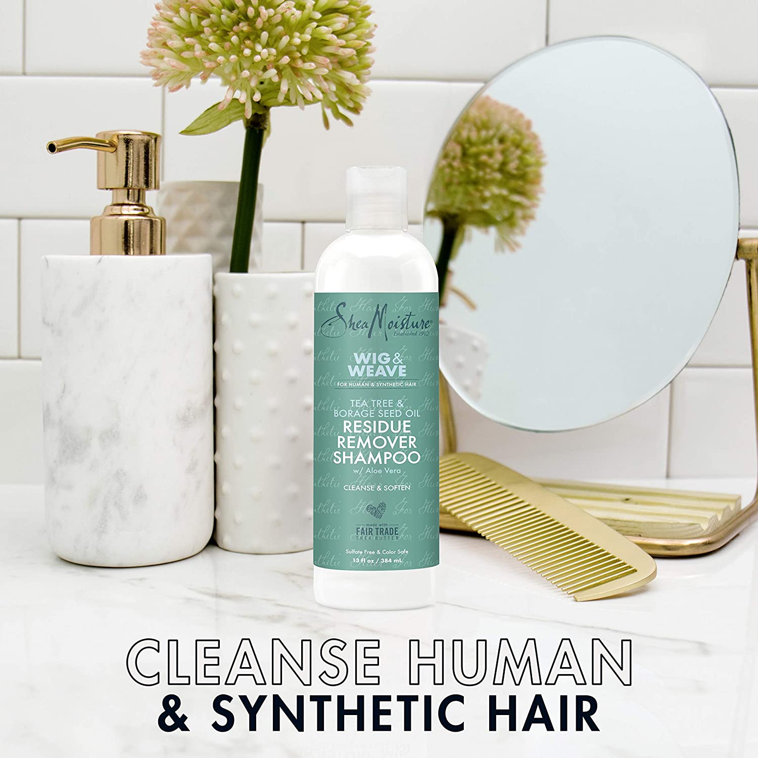 SheaMoisture Residue Remover Shampooing pour Perruques Cheveux Synthétiques et Naturels