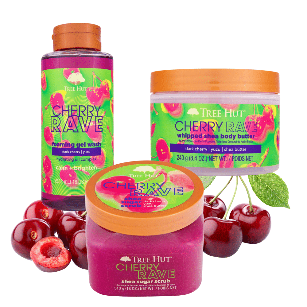 Tree Hut Cherry Rave Trio - Gel, Gommage & Baume Corps