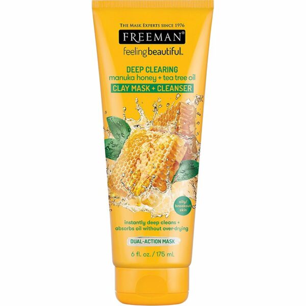 Deep Clearing Manuka Honey + Tea Tree Oil Clay Mask + Cleanser Freeman