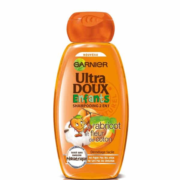 Garnier Ultra DOUX Shampooing 2 en 1 Abricot et Fleur de Coton