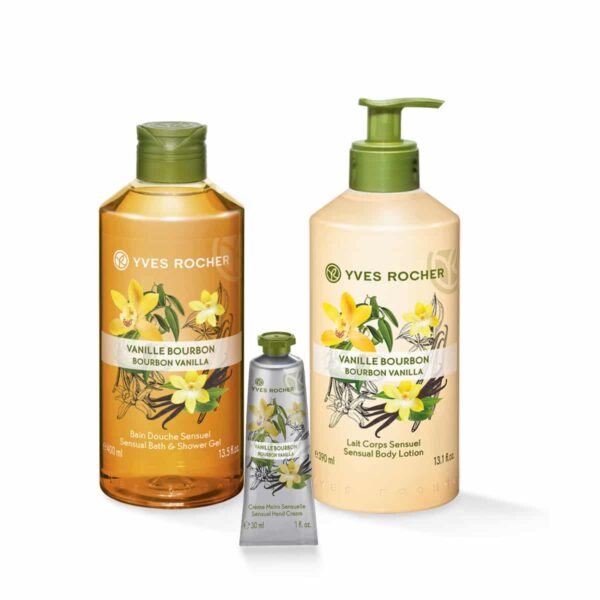Yves Rocher Vanille Bourbon - Bain Douche + Lait de corps + crème main