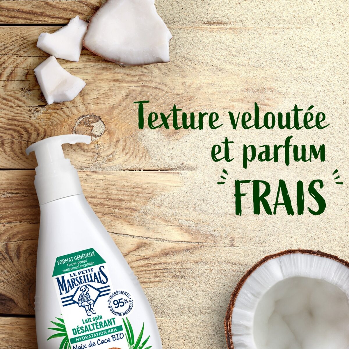 Le Petit Marseillais Lait Soin Désaltérant Noix de Coco Bio – Image 2