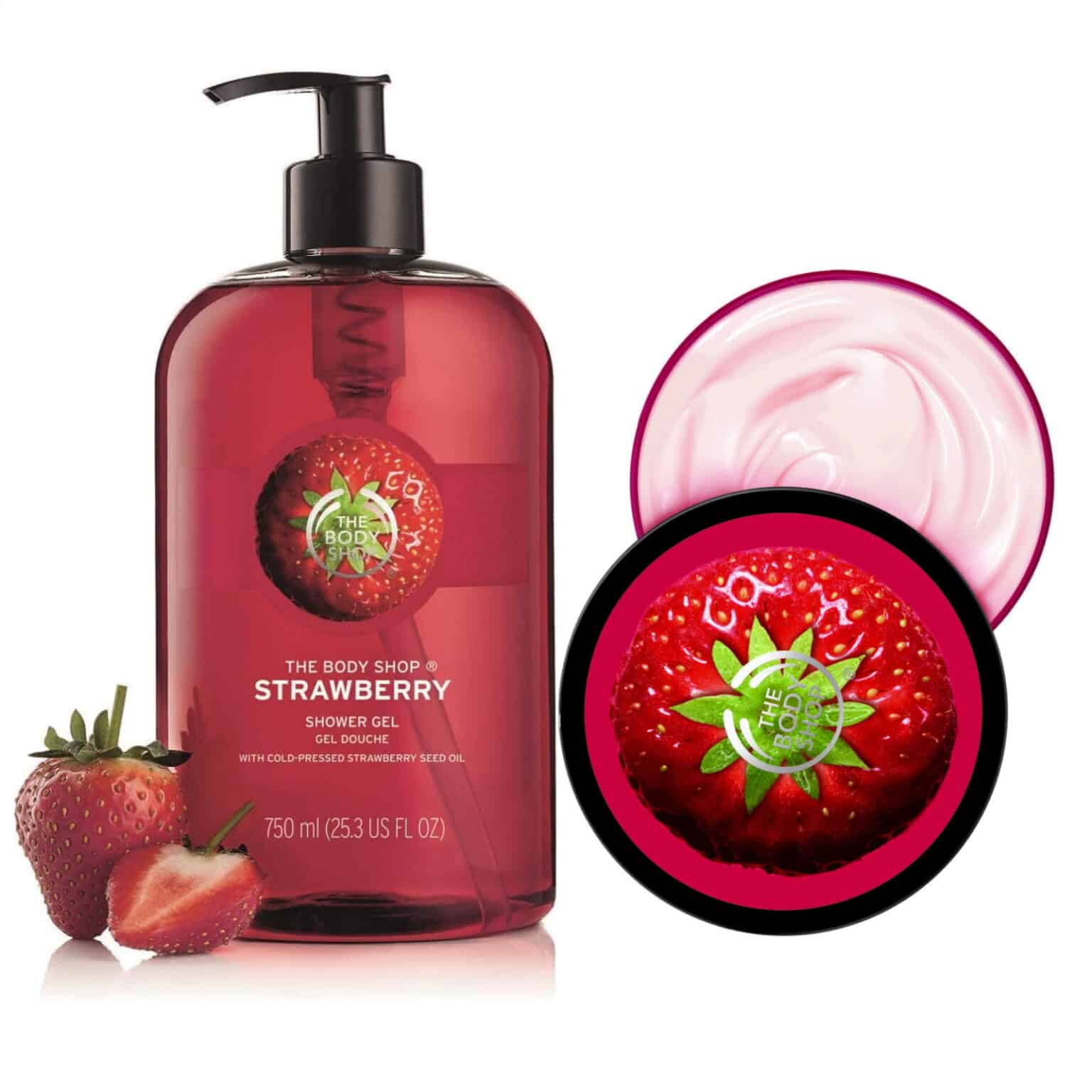 The Body Shop Gamme Fraise Gel Douche & Beurre Corporel – Image 1