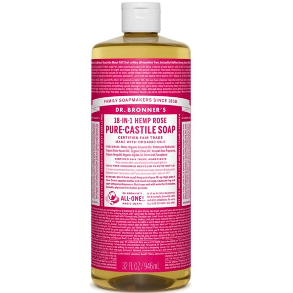 Dr. Bronner's Pure Castile Soap – Rose 946 ml
